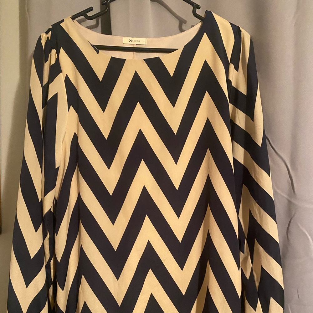 Cream and black dress